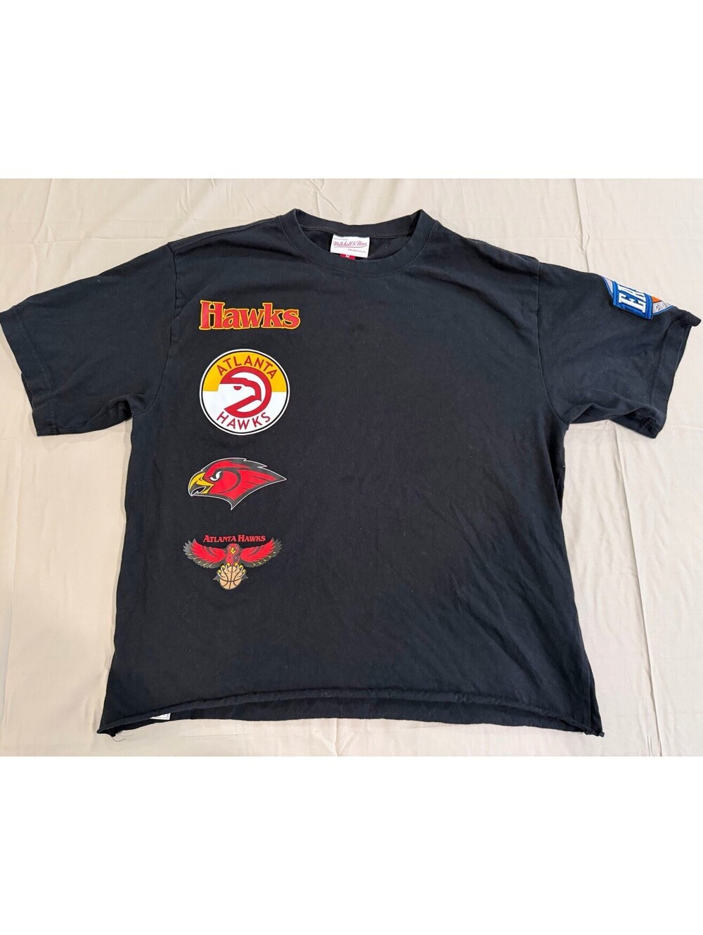 Mitchell & Ness Atlanta Hawks T Shirt Mens XL Logo History NBA Black 2024